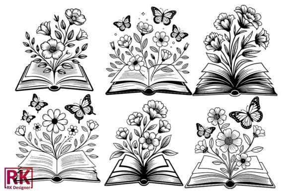 Book Flowers SVG Bundle