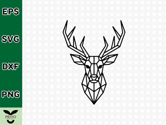 Geometric Deer Head SVG