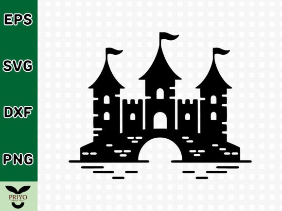 Majestic Medieval Castle with Bridge SVG