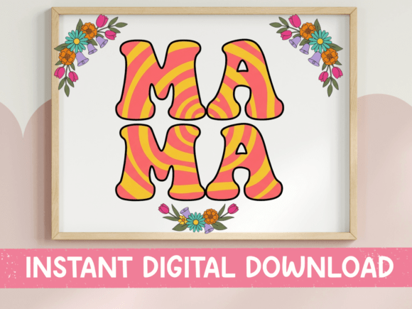 Mama Retro Stripe SVG PNG