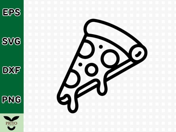 Slice of Pizza with Melting Cheese SVG