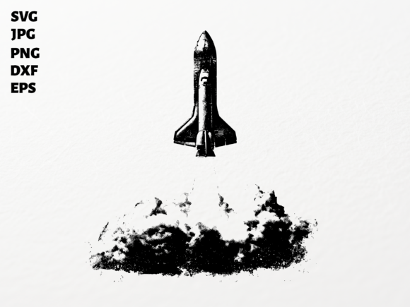 Space Shuttle Launch Halftone SVG PNG