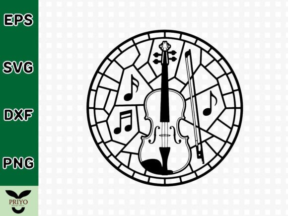 Violin Harmony Circle SVG